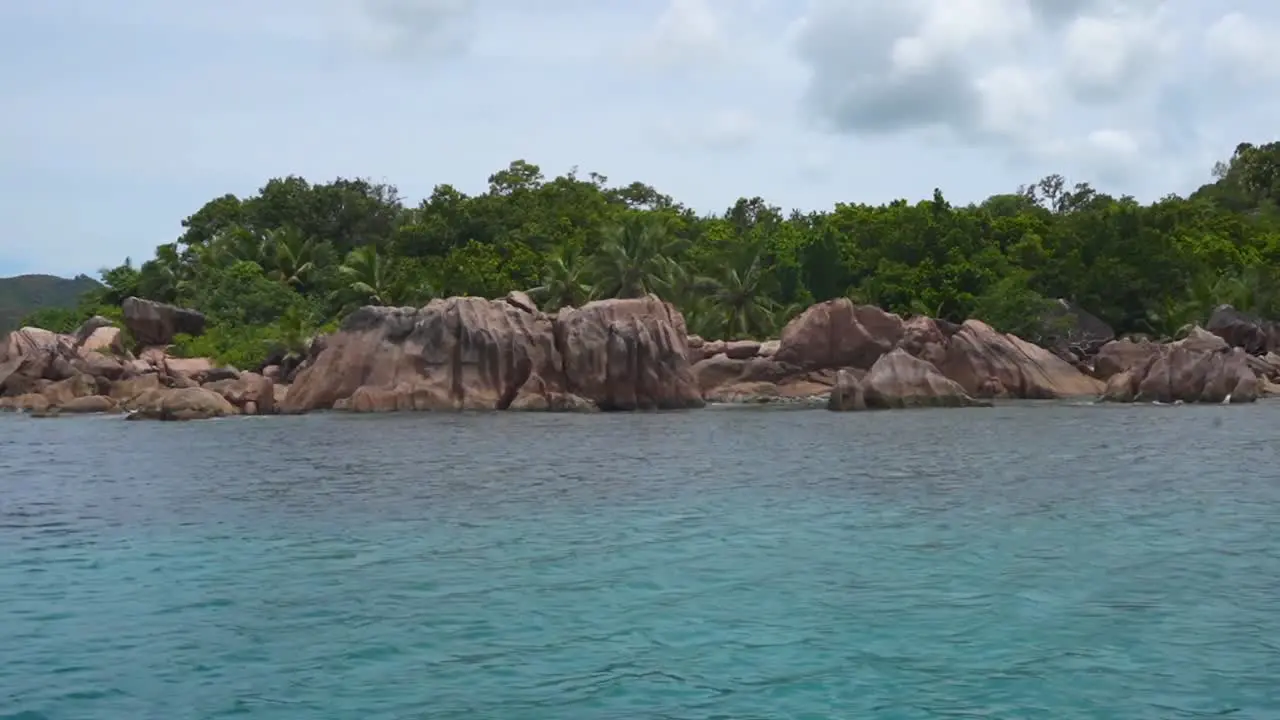 Rocky Coastline of Curieuse Island in the Seychelles