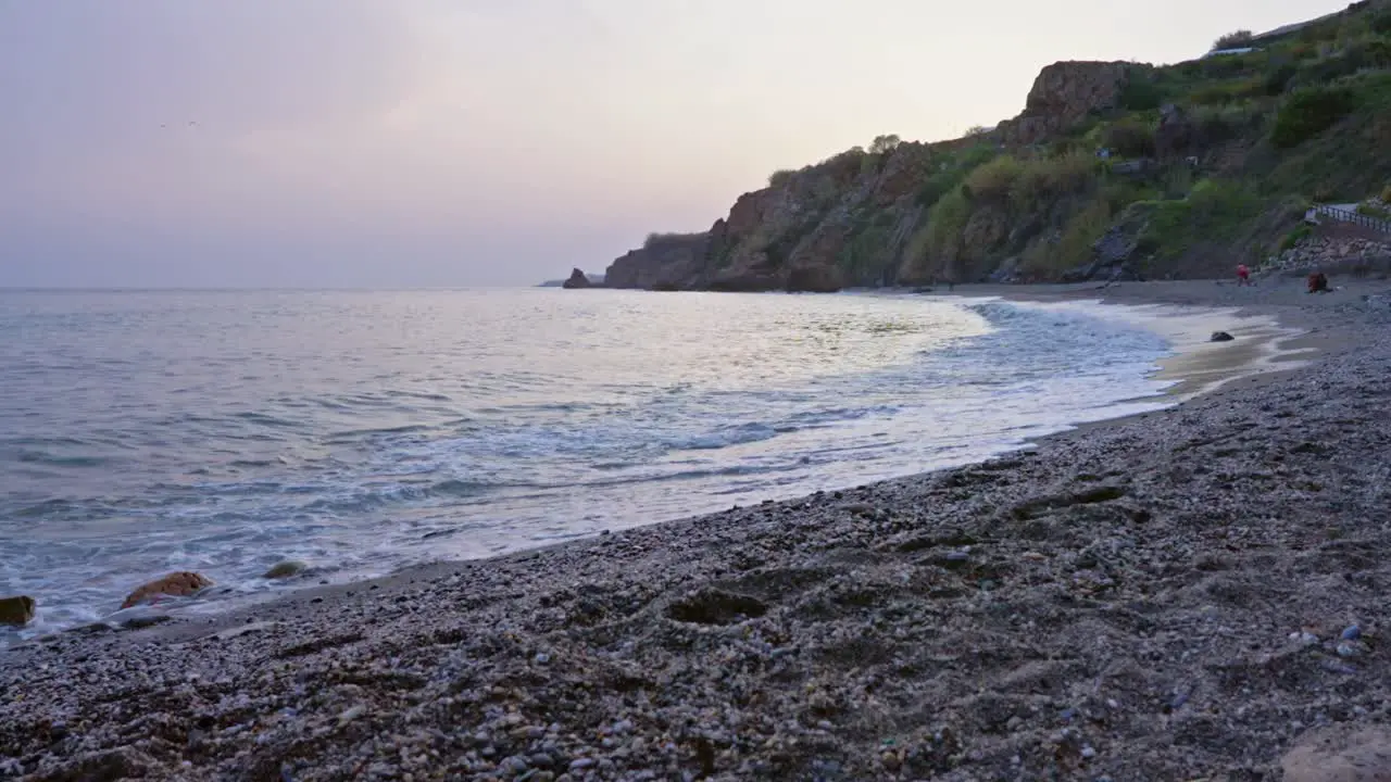 Ocean waves at Playa de Maro south of Spain