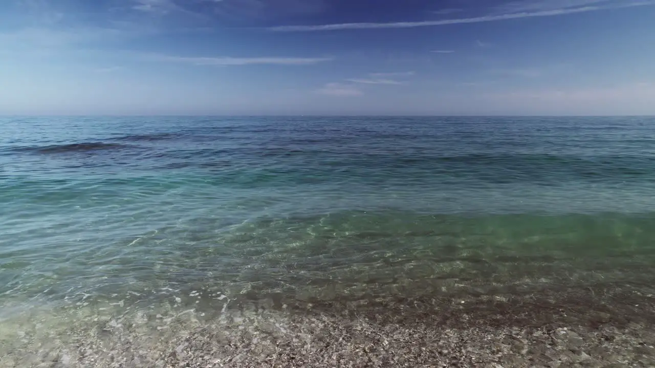 Calm waves at a Mediterranean Beach