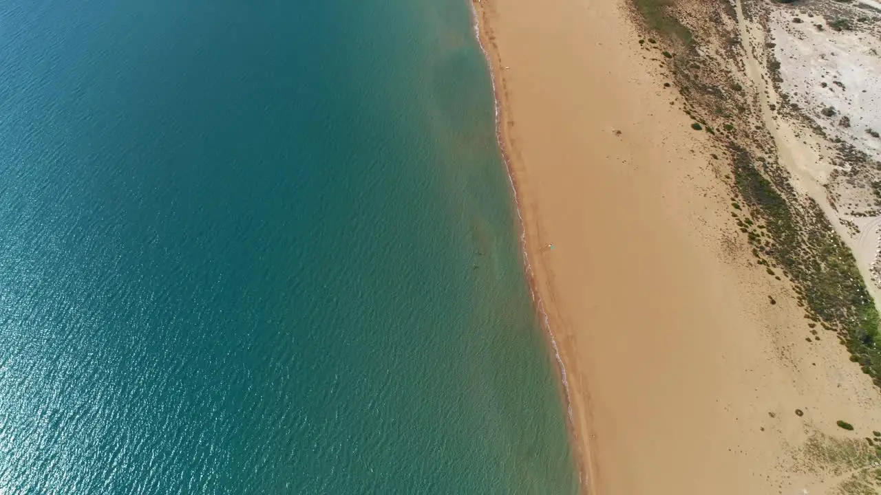 Aerial view of Golden Beach the best beach of Cyprus Karpas Peninsula North Cyprus Altın Kumsal Karpaz Kıbrıs KKTC