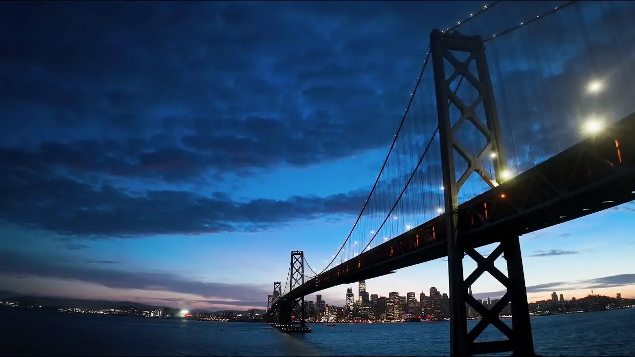 Bay bridge San Francisco side sunset