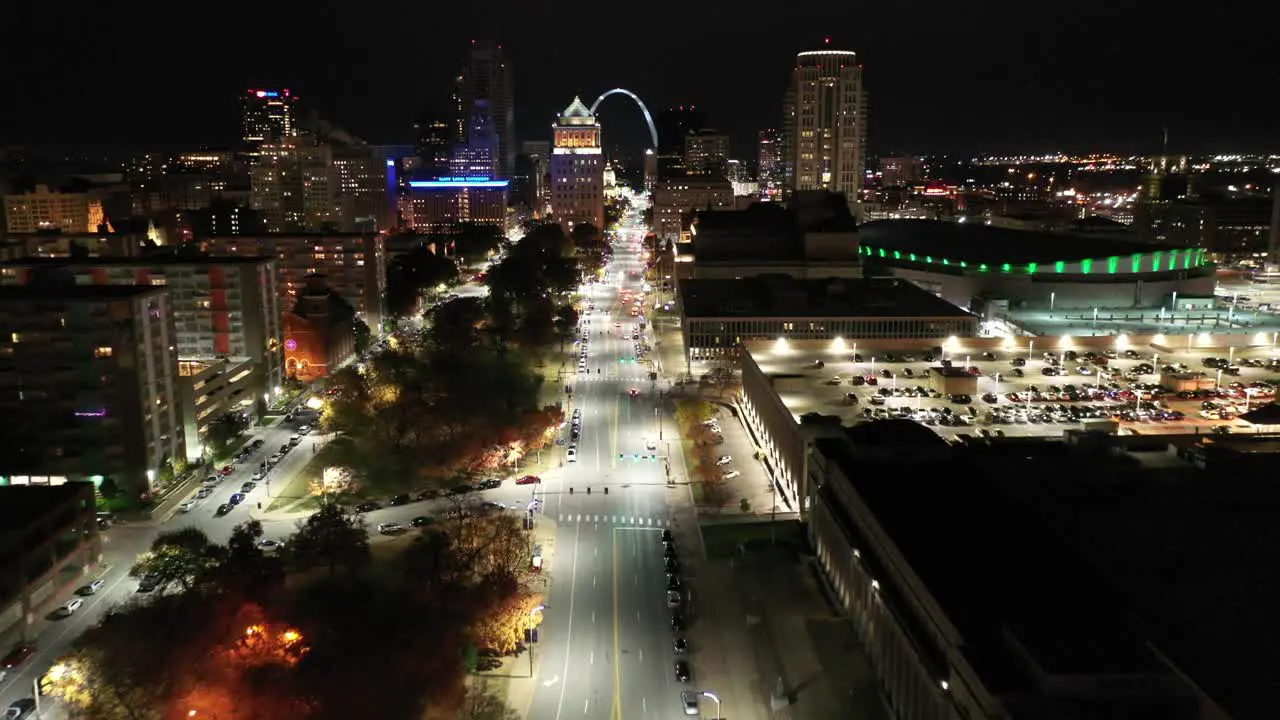 St Louis Nigh 4K Aerial and Clock