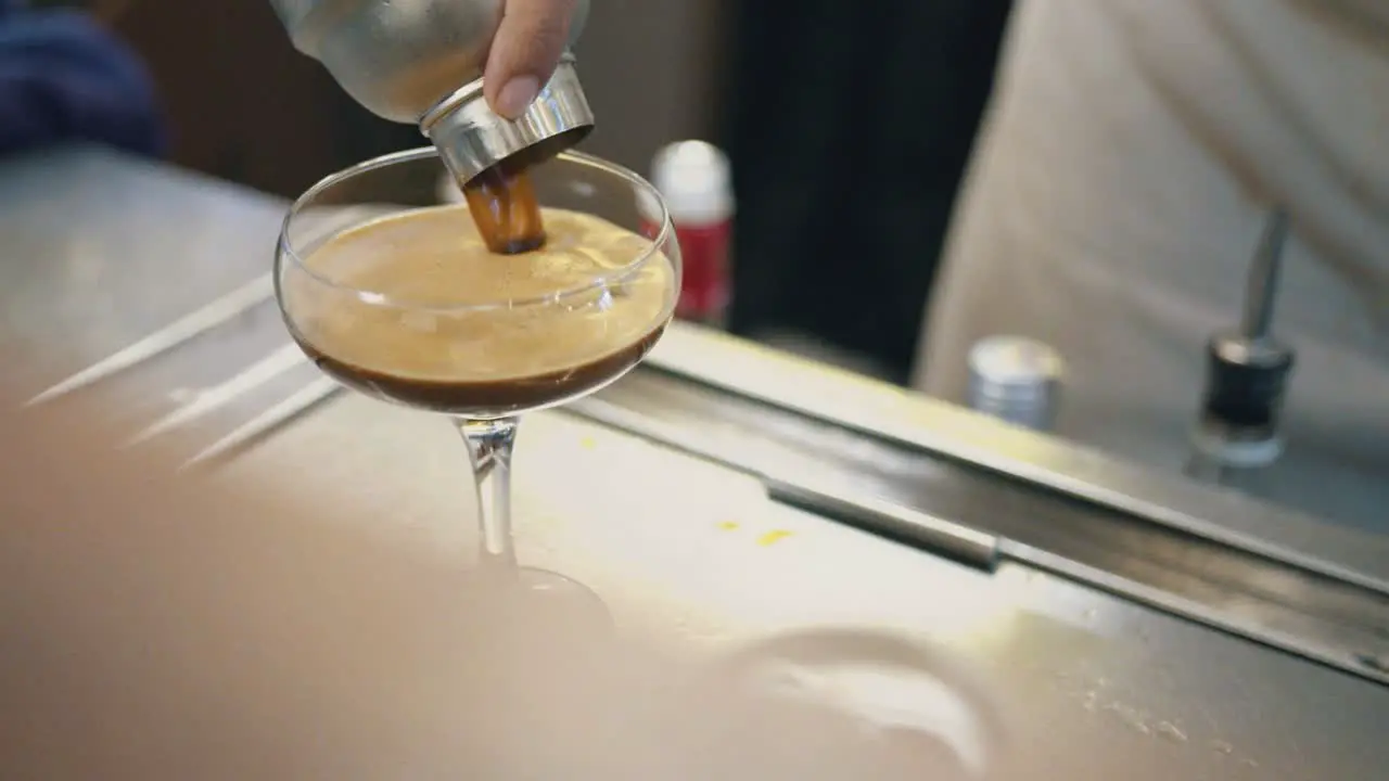 Pouring a Cocktail at the Wine Bar