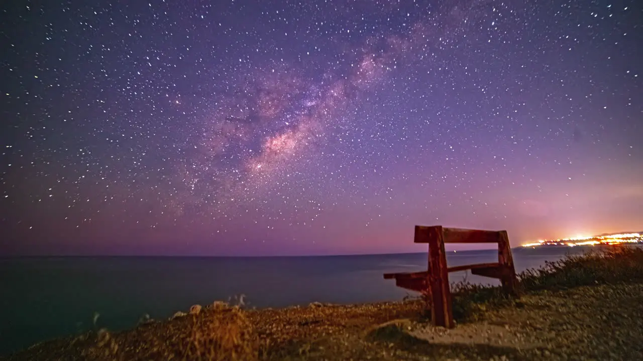 Timelapse of the milky way and moving stars