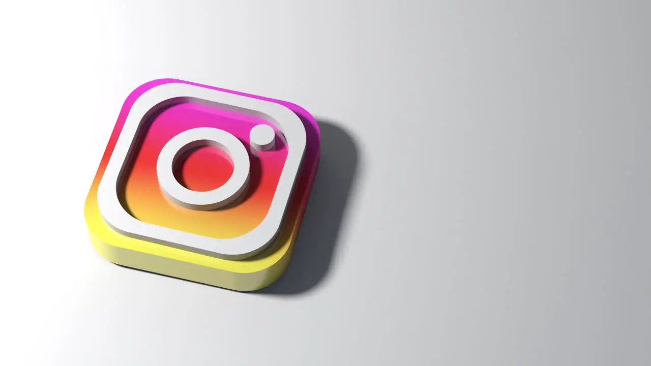 3D Render of minimal social media instagram logo