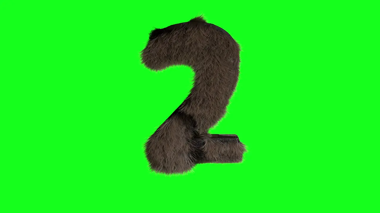 Abstract hairy number 2 two sign fluffy furry