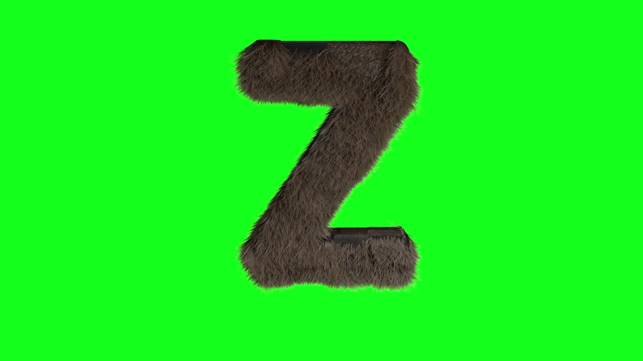 Abstract hairy letter Z sign fluffy furry