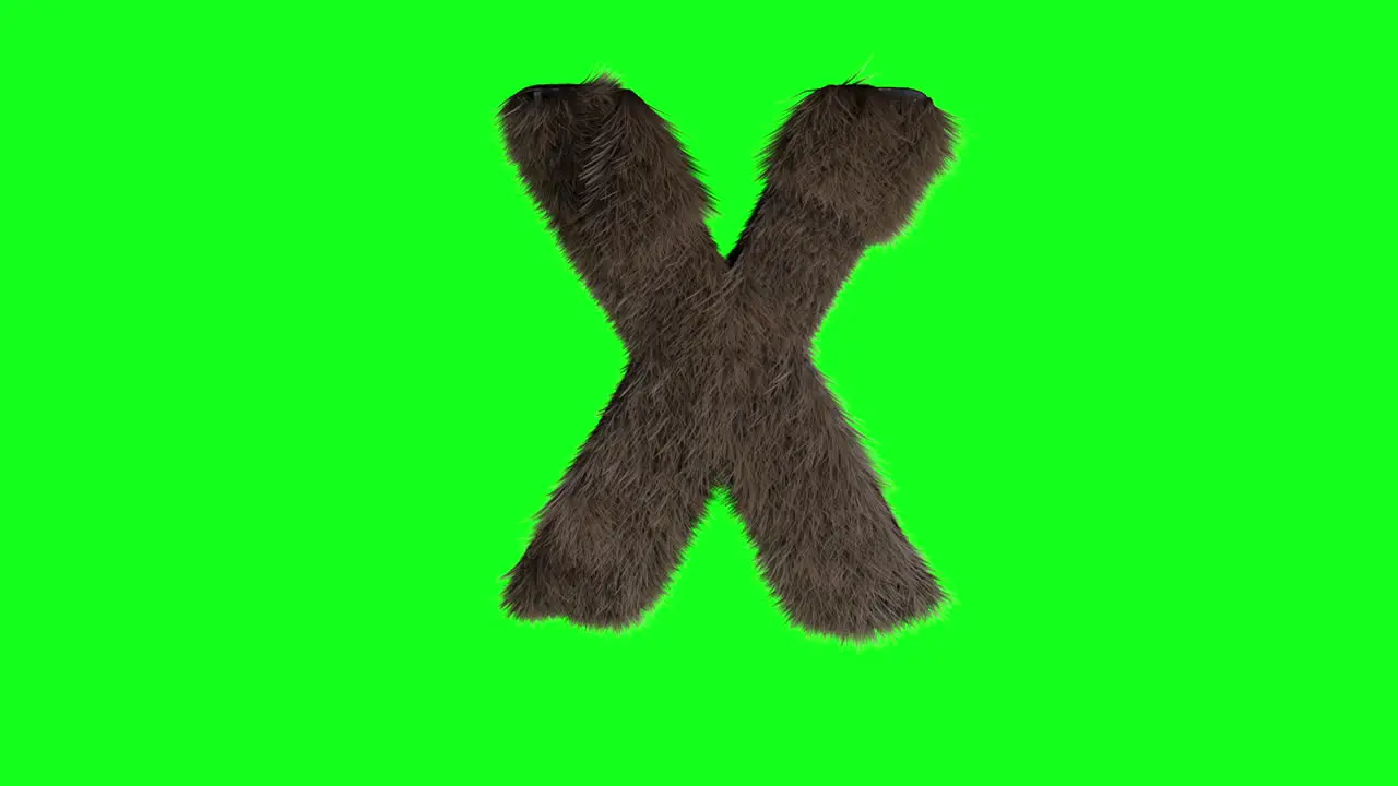 Abstract hairy letter X sign fluffy furry