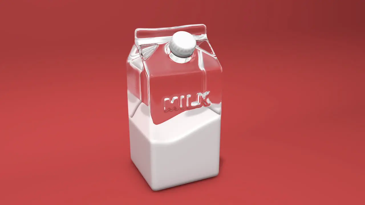 Liquid cow Milk into a glass box carton package