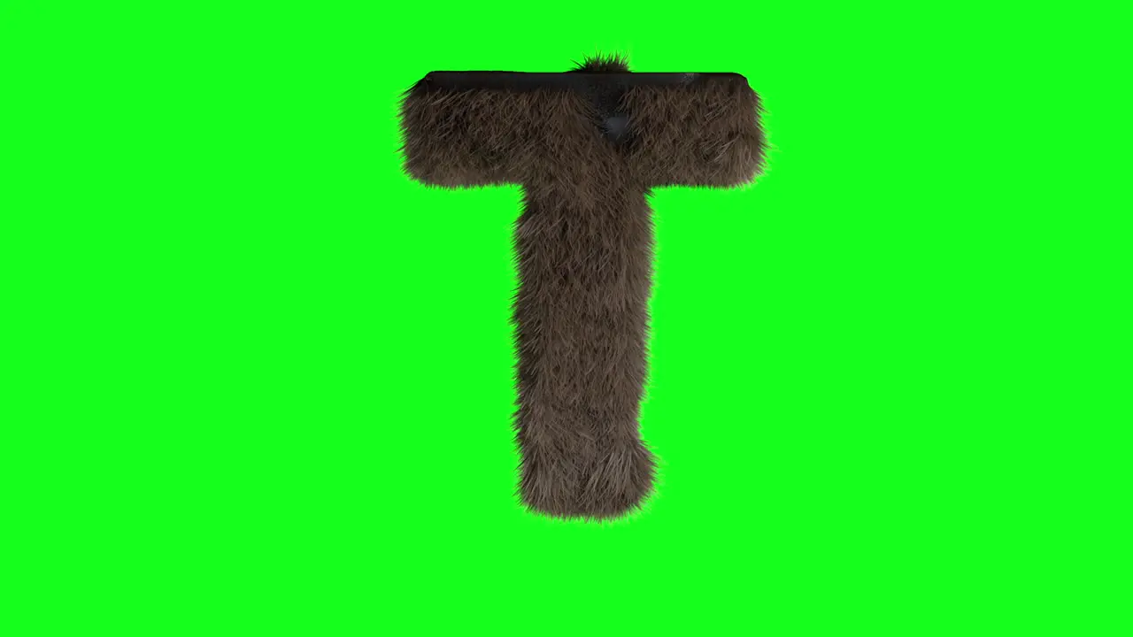 Abstract hairy letter T sign fluffy furry