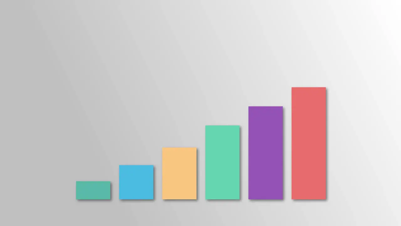 Growing colorful columns chart