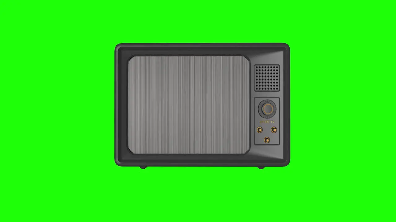 Green screen into screen old television tv retro