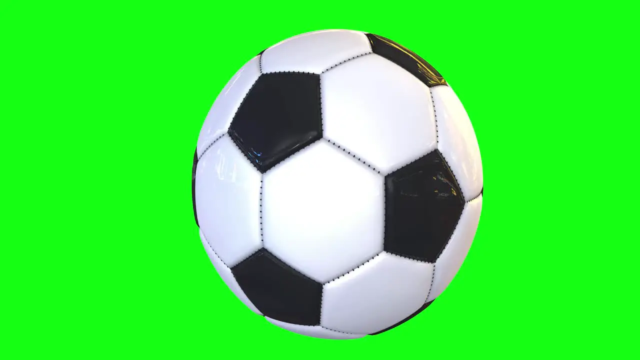 spinning football soccer ball on green screen