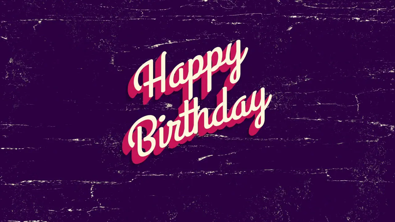 Animated closeup Happy Birthday text on holiday background 30