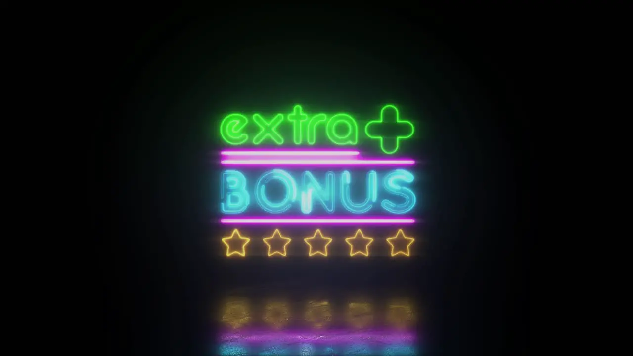 Extra bonus plus neon led text sign Animation luminous light advertising banner