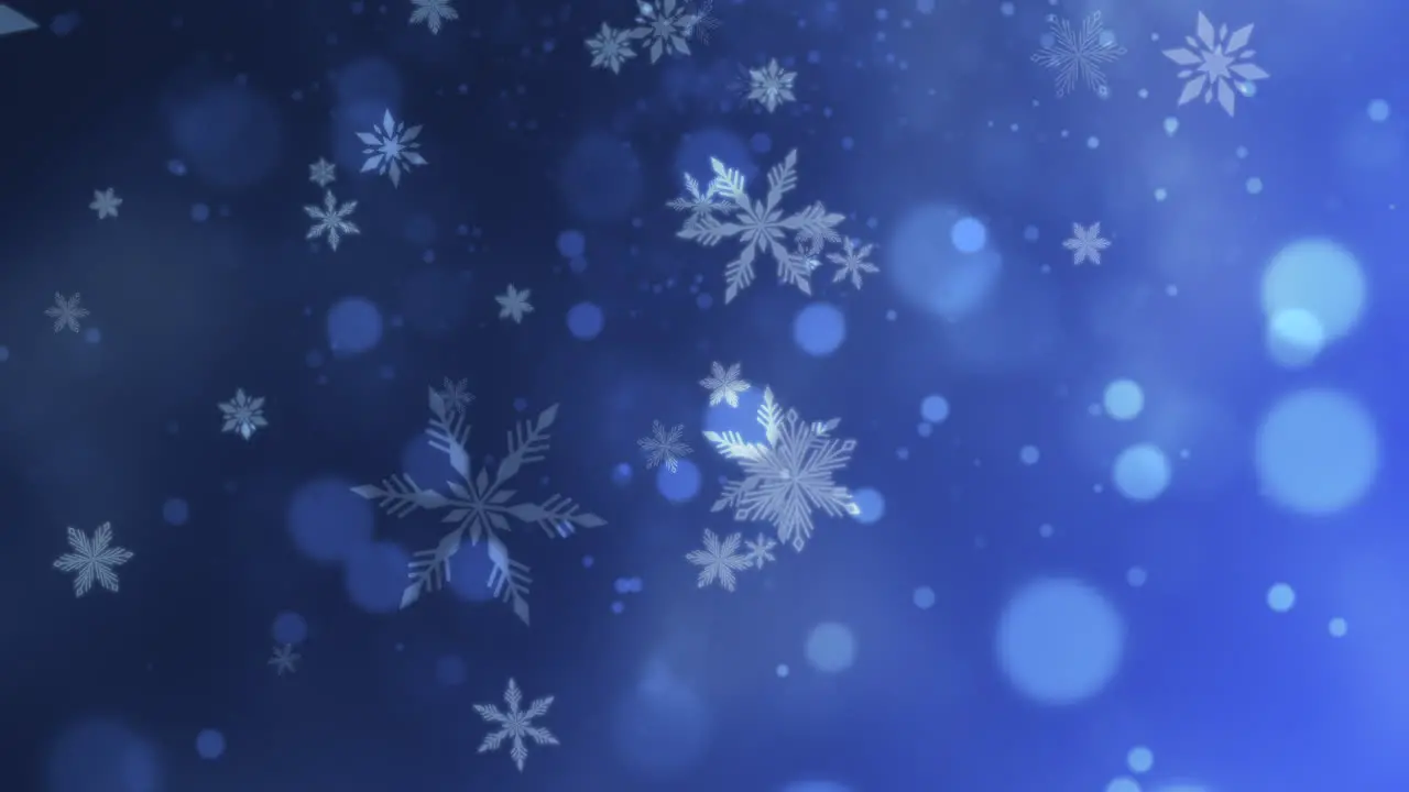 Abstract purple bokeh and snowflake falling 1