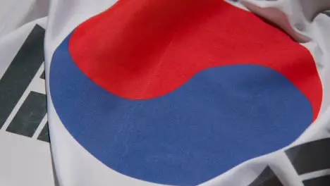 Close Up Studio Shot Of South Korean Flag Filling Frame