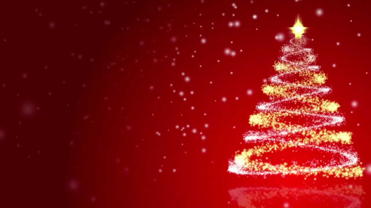 Christmas Tree on Red Background Loop