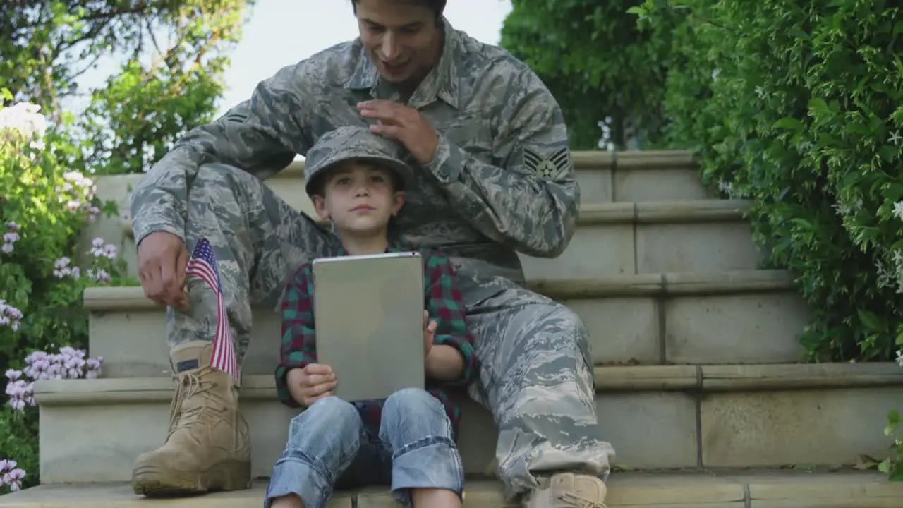 Soldier with his family