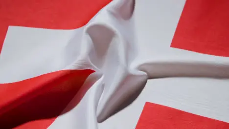 Close Up Studio Shot Of Swiss Flag Filling Frame