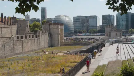 Exterior Of The Tower Of London England UK With Gardens Planted For Superbloom Event 1