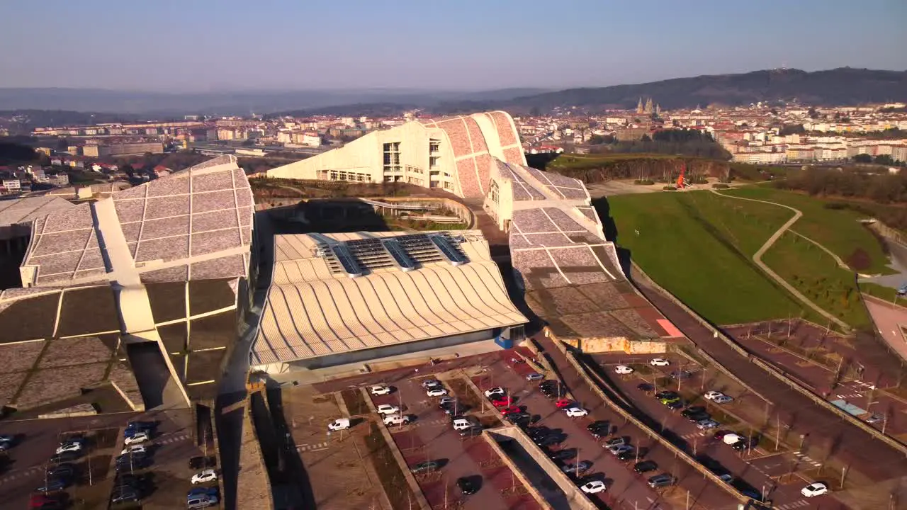 City of culture and Santiago de Compostela aerial views