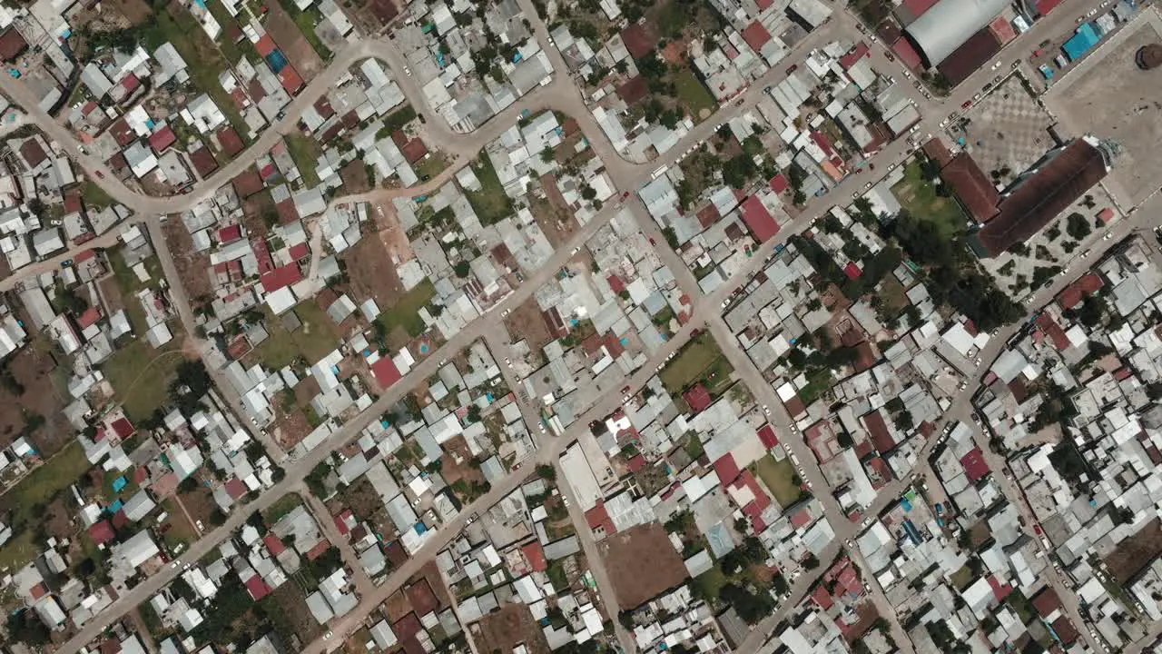 Aerial of Church in Indigenous tzotzil town Chamula Chiapas Mexico