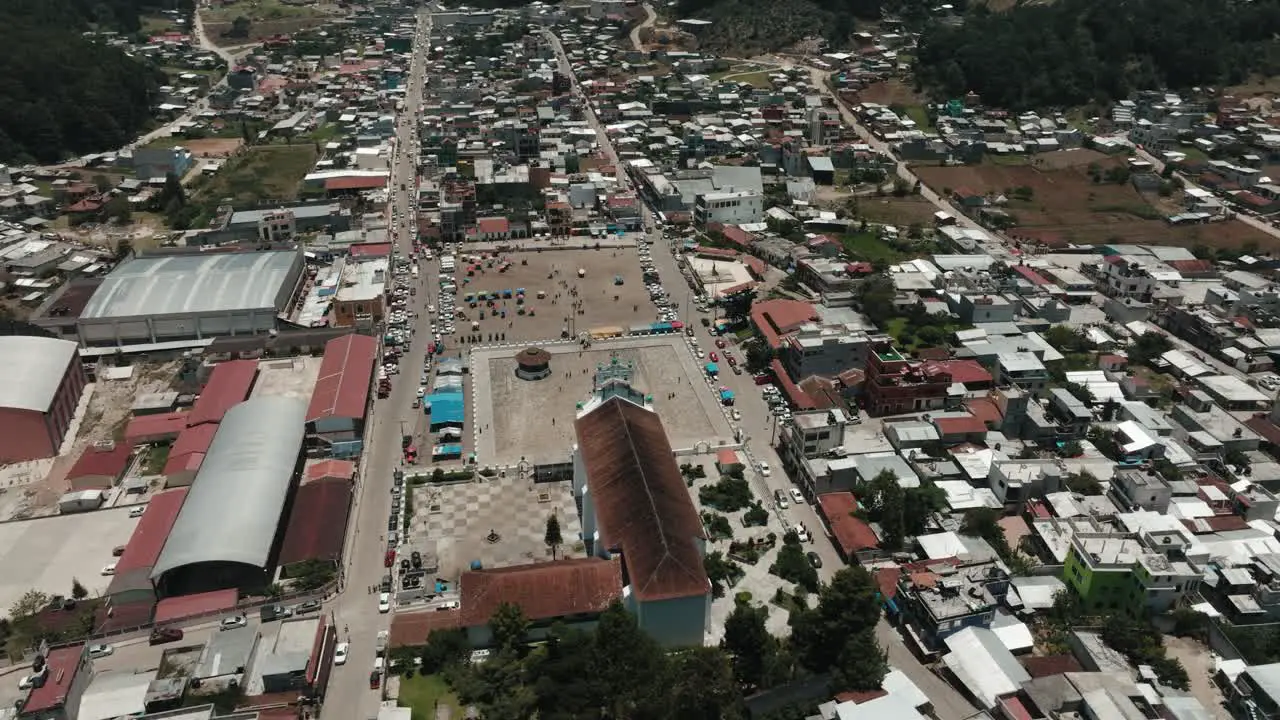 Panoramic Landscape View of Indigenous town Chamula Chiapas Mexico