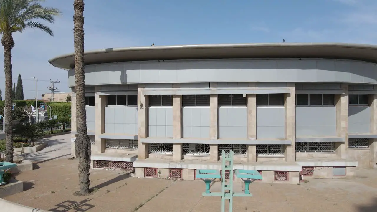 Aerial Drone Shot of Old Culture Center At Netivot City Israel