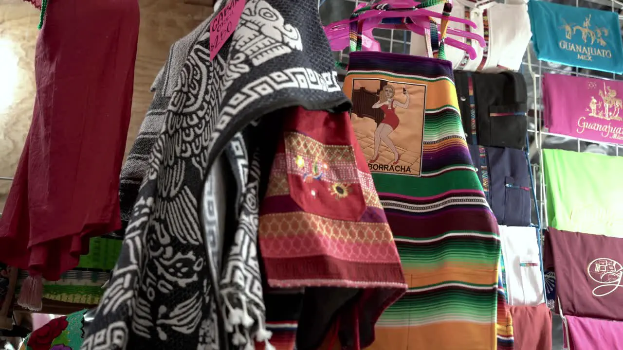 Traditional Mexican clothes for sale at the shop