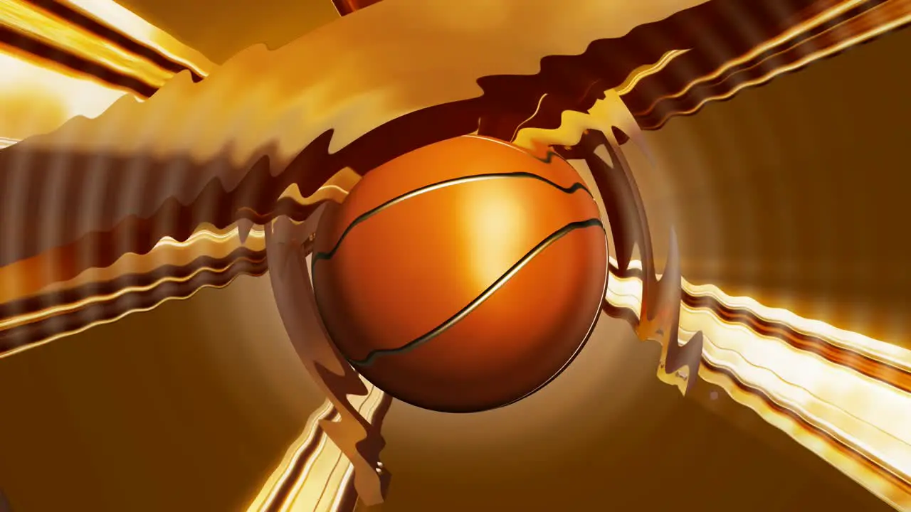 Rotating Basketball Golden Ripples