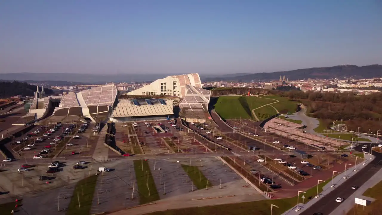 Aerial view of the city of culture and Santiago de Compostela