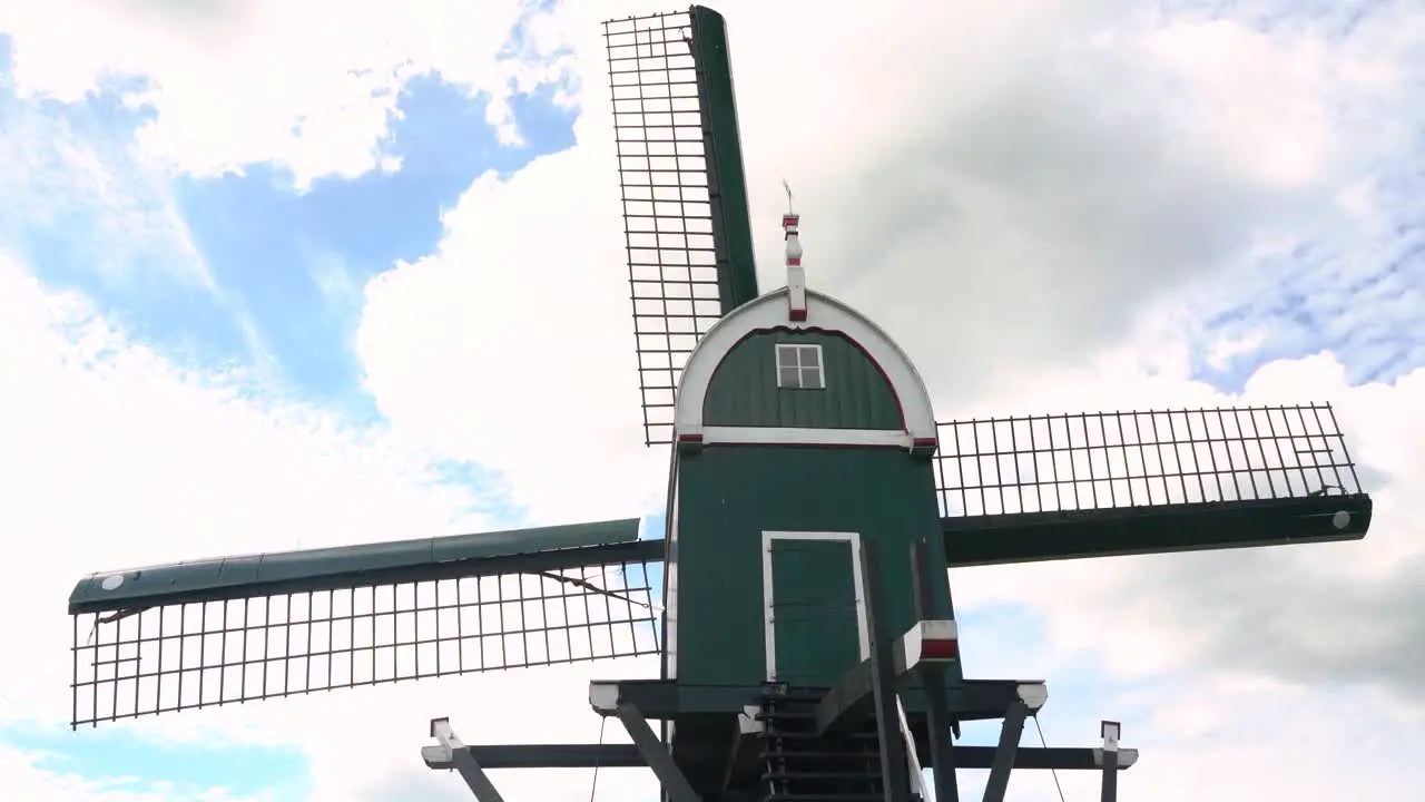 4k Windmill Oukoopse Molen shot from behind typical dutch windmil