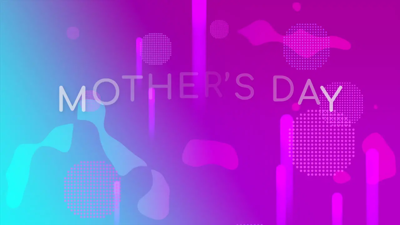 Vibrant abstract background with Mothers Day typography in pink and purple