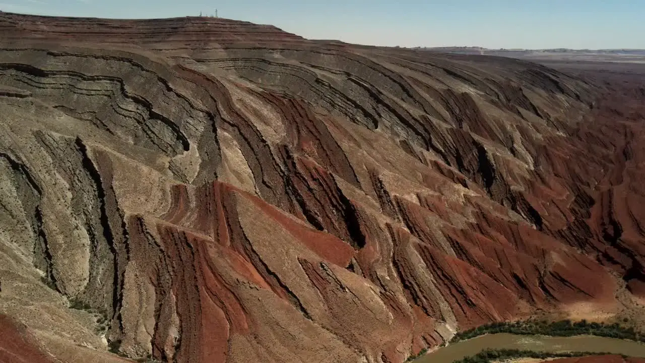 Drone Aerial Cinematic Shot of a very unique abstract formation of the Antelope National Park rocky mountain valley