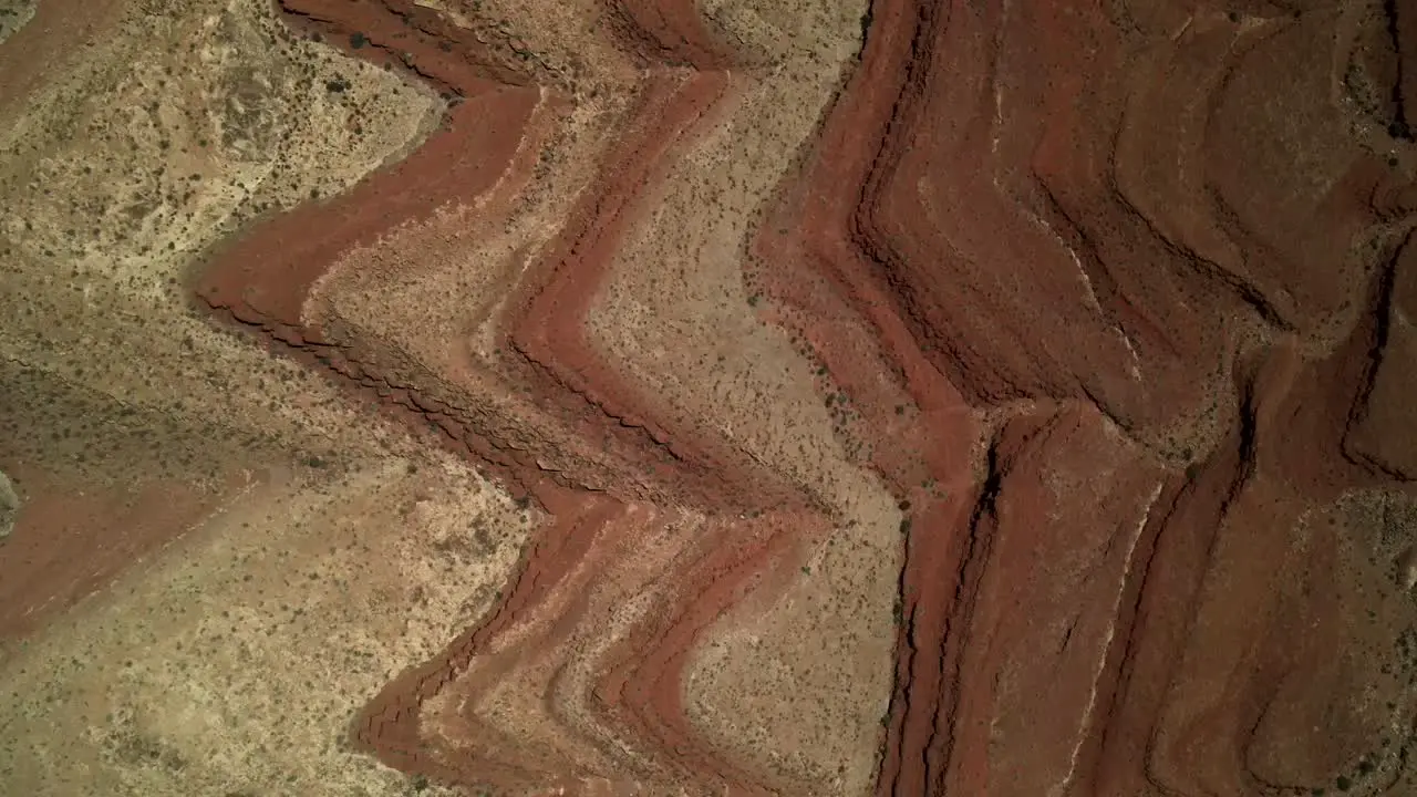 Drone Aerial Cinematic Shot of a detailed texture of the abstract patterns in the desert dunes of Antelope Mountain