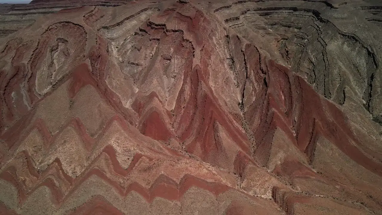 A close-up drone aerial shot capturing an abstract pattern on the rocky mountains of Antelope National Park