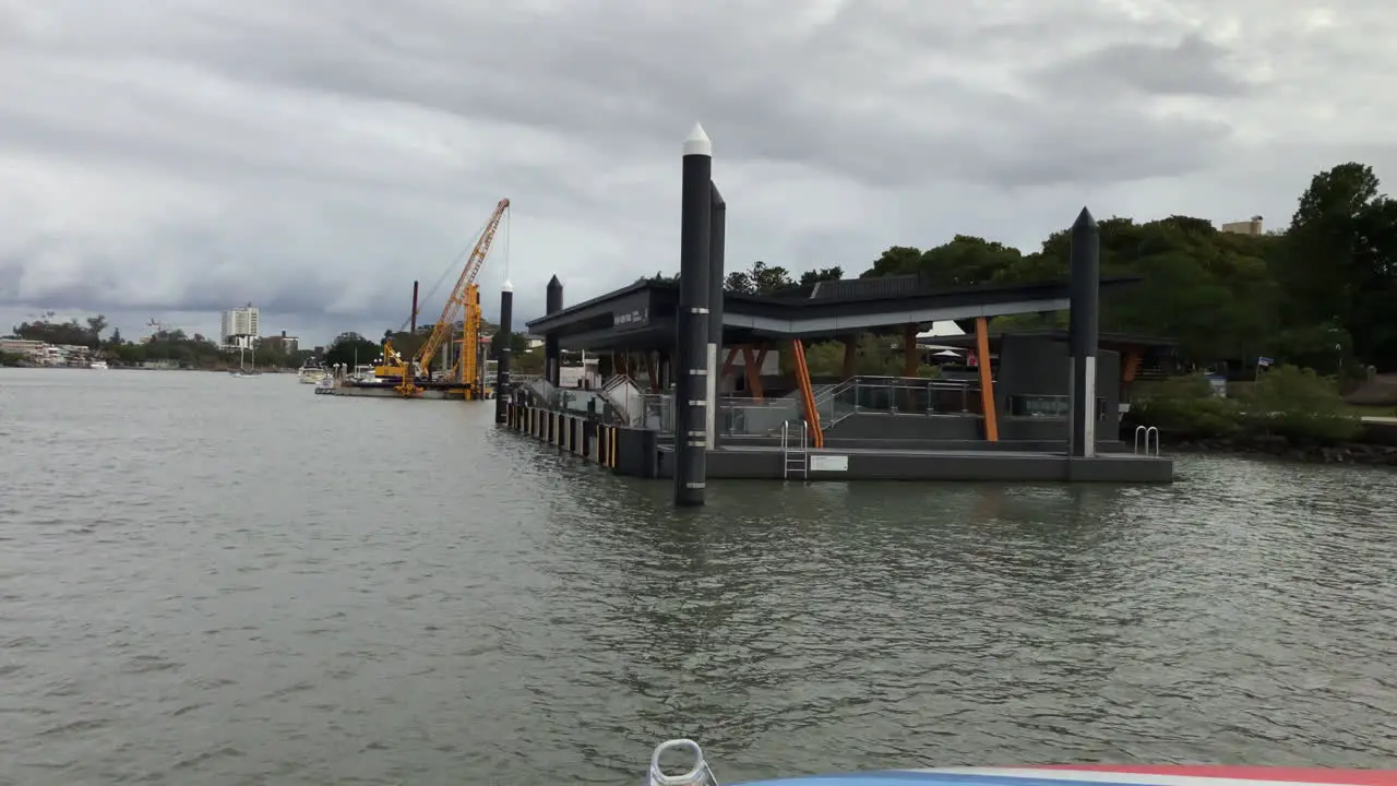 Brisbane City Cat docks at New Farm Park