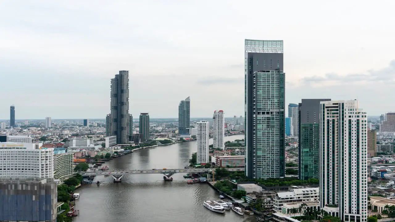 Time lapse cityscape and high-rise buildings in metropolis city center