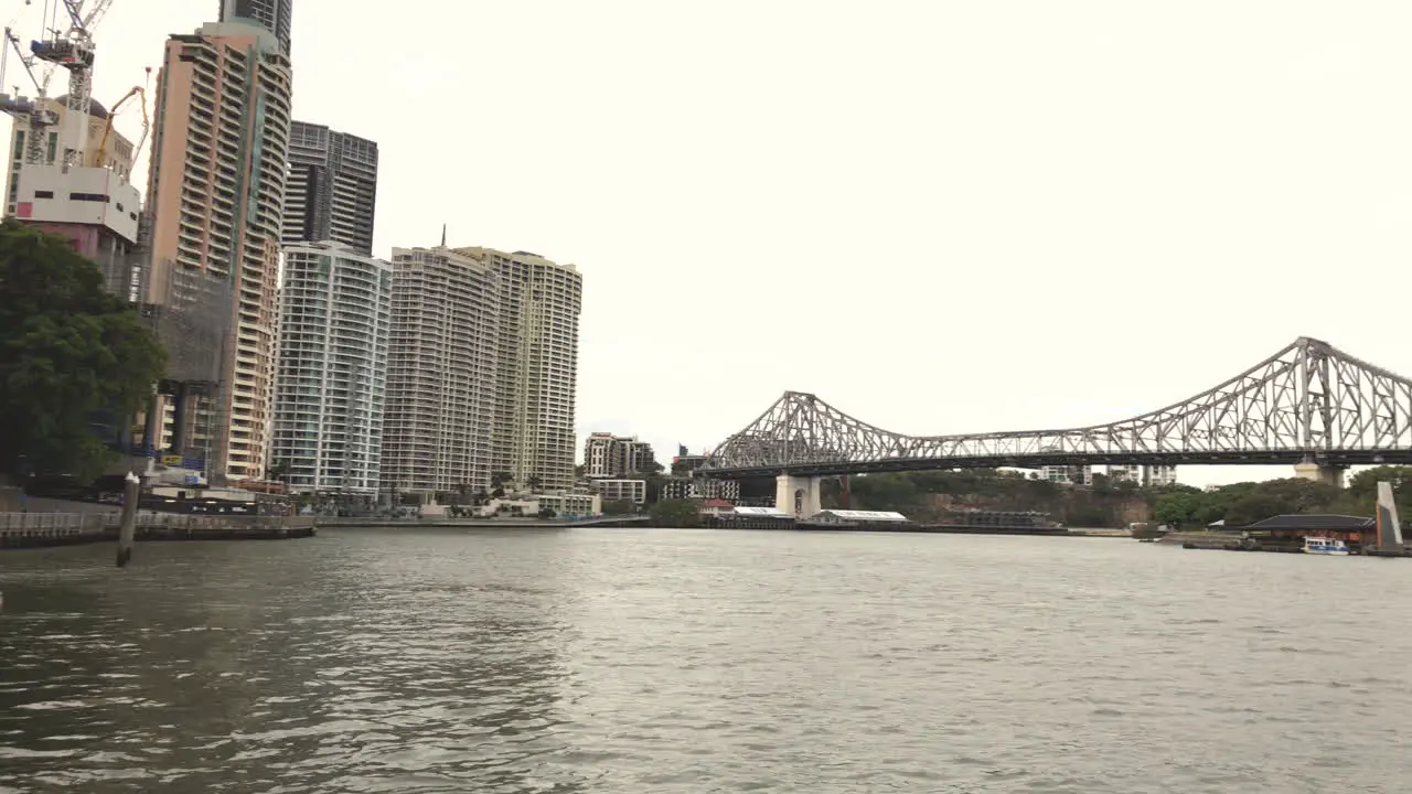 View of Story Bridge from Brisbane City Riverside ferry terminal