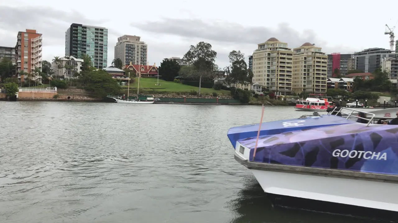 Brisbane City Cat ferry leaves terminal