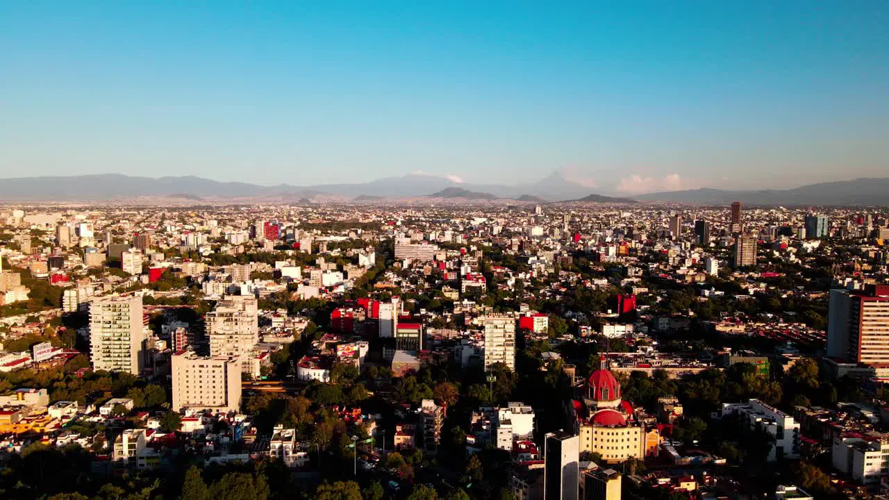 Mexico city volcanos seen from Chapultepec forest