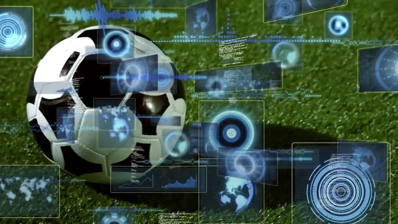 Animation of data processing over football