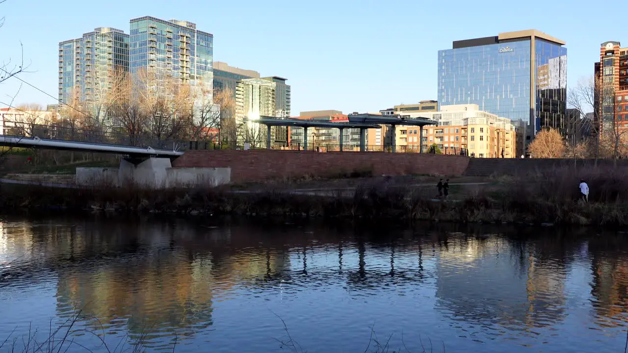 Denver downtown view from the Riverfront Park