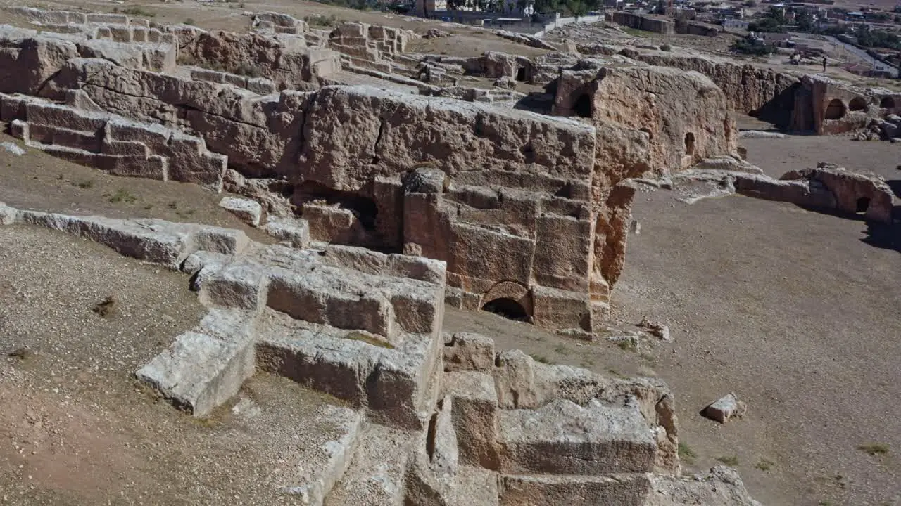 Ruins Of Ancient City Of Dara In Mardin Turkey Aerial Drone Shot