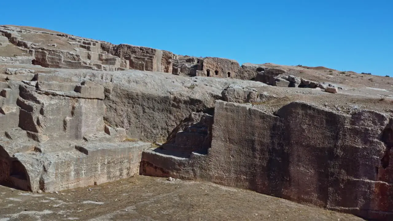 Dara Ancient City Ruins In Mardin Turkey Aerial Shot