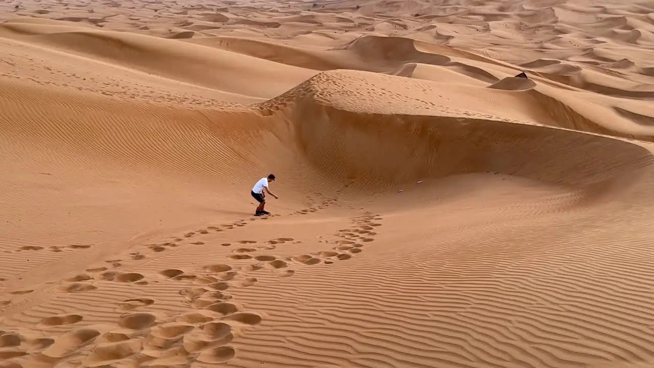 Snowboarding on Dubai desert is always fun