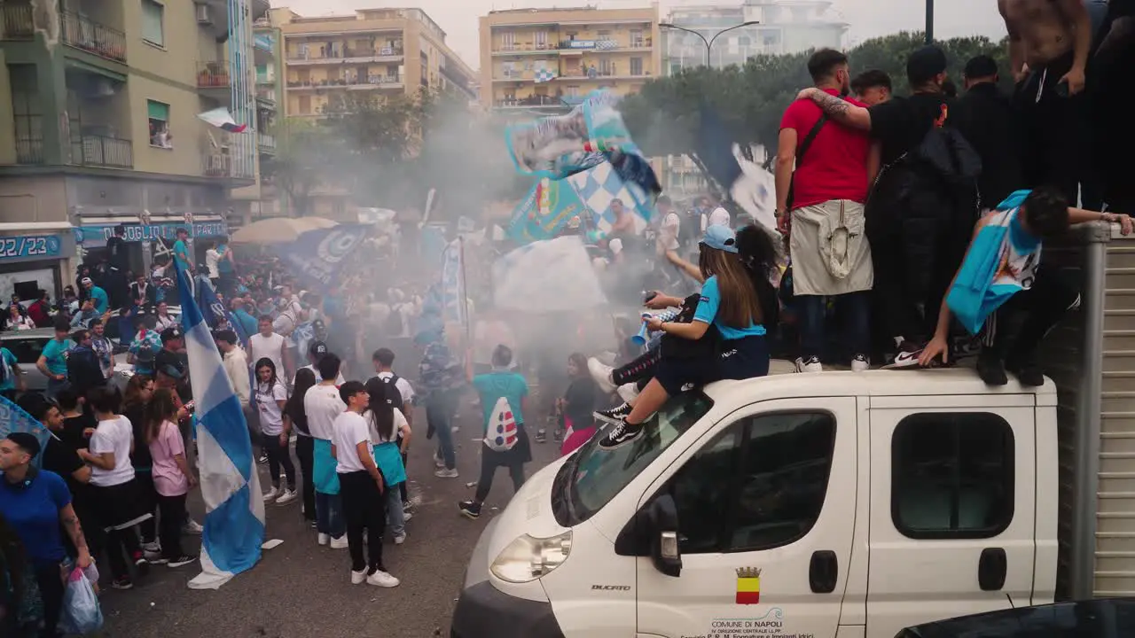 Celebrations of football club Napoli and champions of Serie A