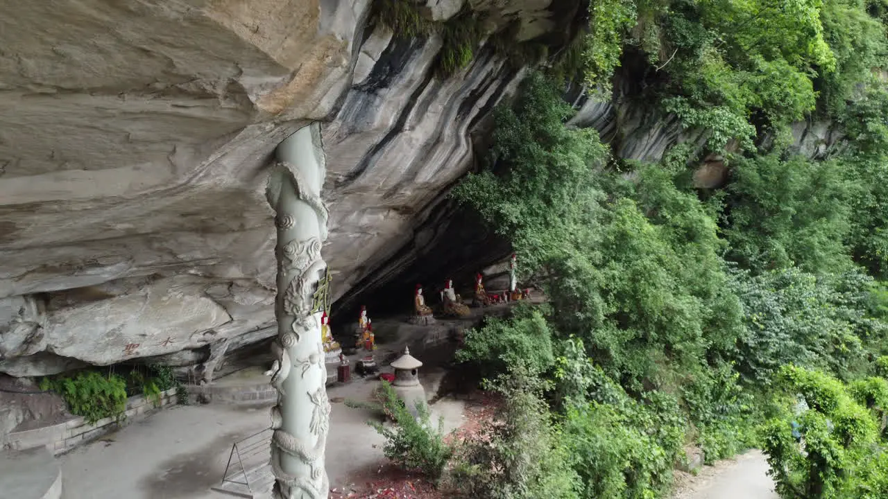 Chinese temples built in the rock