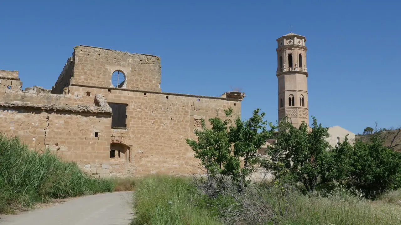 Spain Monasterio De Rueda Back With Tower